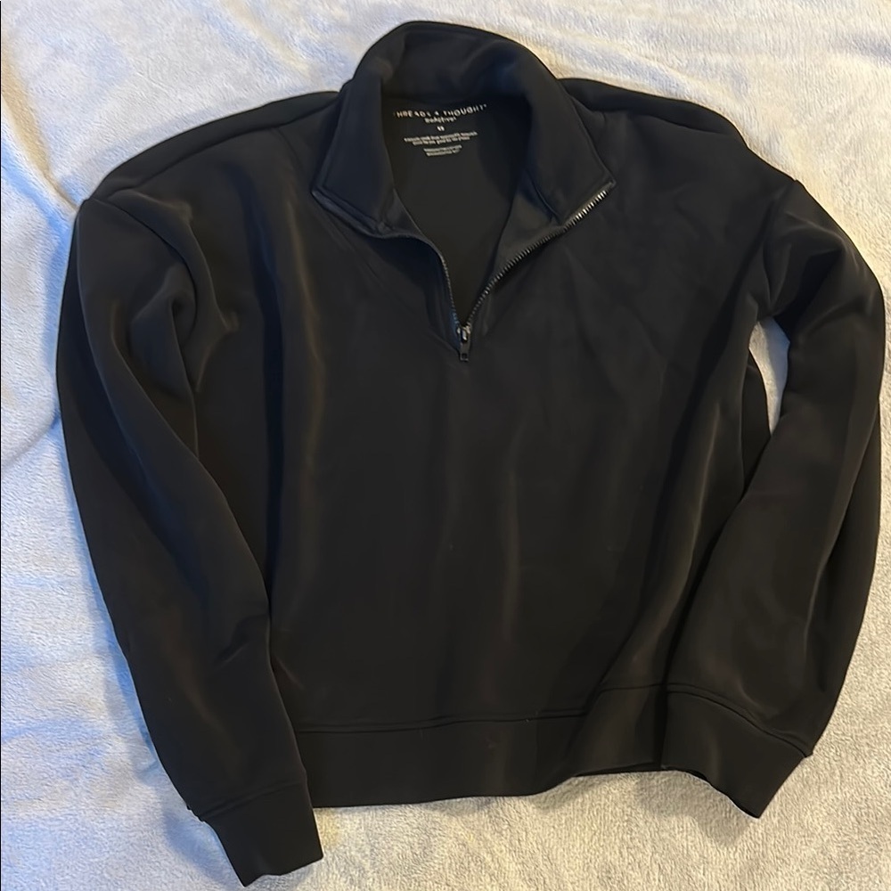 Threads 4 Thought Supersoft Black 1/4 Zip Up Top